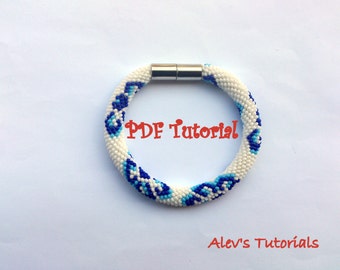 Blue Daisy Bracelet - Crochet Bead Bracelet Pattern - Crochet Bead Bracelet Tutorial - Bracelet Tutorial