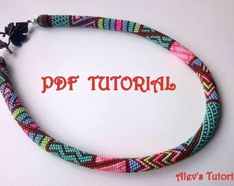 BROWN LIATRIS - Crochet Bead Necklace Pattern - Crochet Bead Necklace Tutorial - Necklace Tutorial