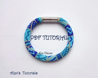 Blue Lines Bracelet - Crochet Bead Bracelet Pattern - Crochet Bead Bracelet Tutorial - Bracelet Tutorial