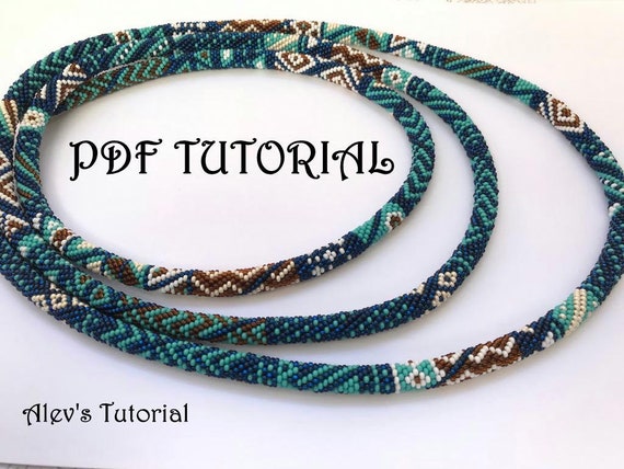 Long Navy Necklace Crochet Bead Necklace Pattern Crochet Bead