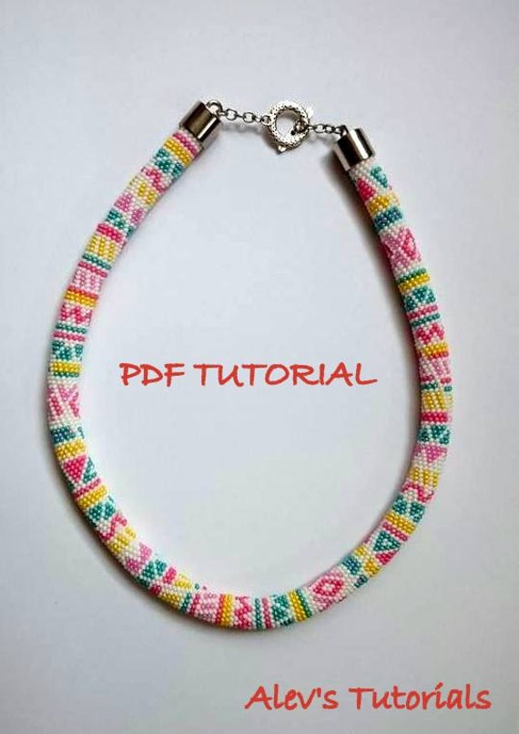 White Aztec Lily Crochet Bead Necklace Pattern Crochet Bead