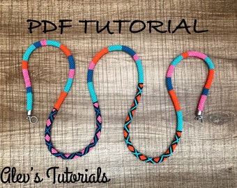 Basic Orange  - Crochet Bead Necklace Pattern - Crochet Bead Necklace Tutorial - Necklace Tutorial