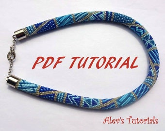 Blue Lines Crochet Bead Necklace Pattern – Intermediate Tutorial (PDF)