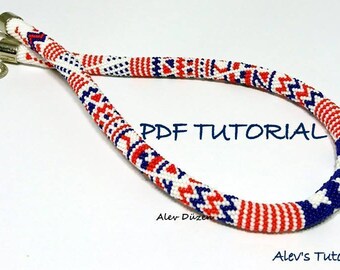 Flag Aztec - Crochet Bead Necklace Pattern - Crochet Bead Necklace Tutorial - Necklace Tutorial
