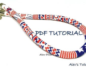 Flag Aztec Crochet Bead Necklace Pattern (PDF Tutorial)