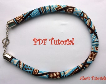 Crochet Bead Necklace Pattern – Blue Creeper Design (PDF Tutorial)