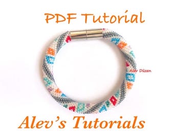 Crochet Bead Bracelet Pattern – Colorful Squares (PDF Tutorial)