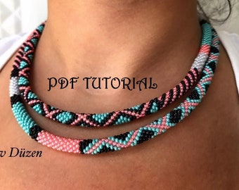 Crochet Bead Necklace Pattern – Long Lavender Necklace Tutorial (PDF)
