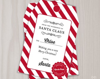 gift tags from santa claus north pole gift tag santas etsy santa gift tags