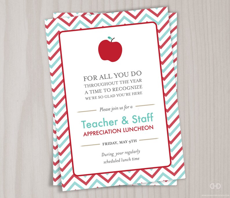 Teacher Appreciation Invitation Printable Teacher Thank You Etsy