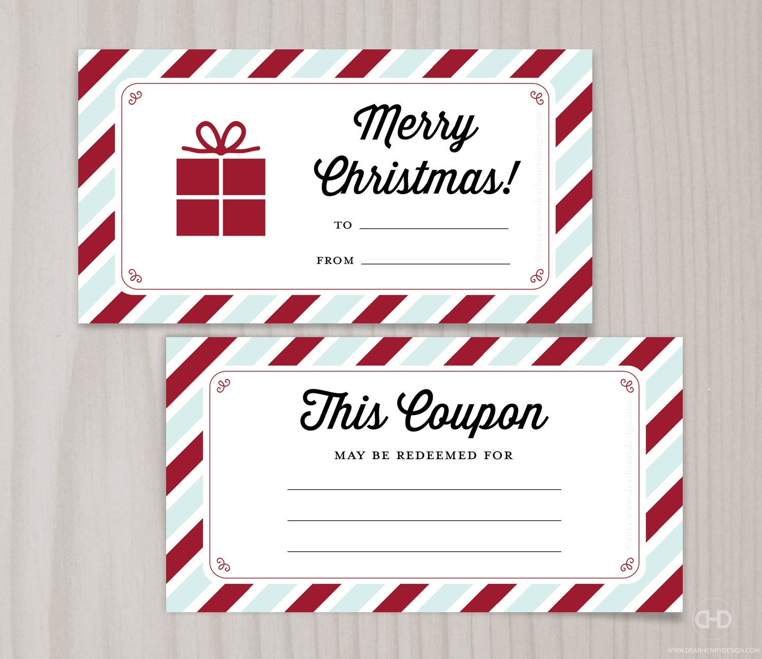 Blank Printable Coupons Blank Christmas Coupon Book Last Etsy