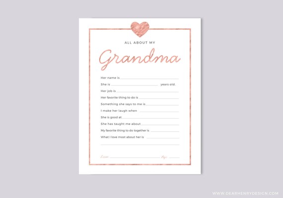 Printable All With regards to My Grandma Prompt Obtain, Moms Working day Questionnaire, Grandparents Working day Present, Crimson Blank card Grandkids children graphic regarding All About Grandma Printable called Printable All Pertaining to My Grandma Instantaneous Obtain, Moms Working day Questionnaire, Grandparents Working day Reward, Purple Blank card Grandkids small children