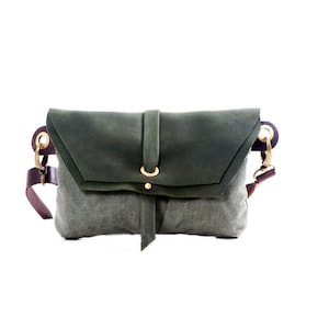 Dark Green Cross Body Leather  Hip Bag