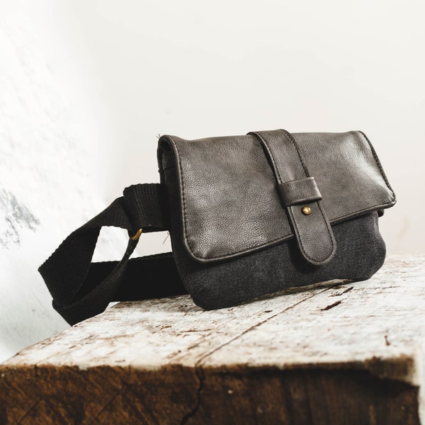 Black Vegan Hip Bag