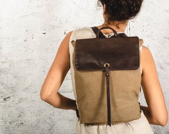 square canvas backpack