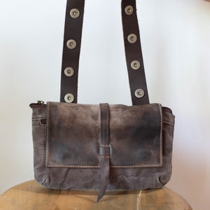 Petit sac à bandoulière en cuir marron, petit sac à bandoulière,