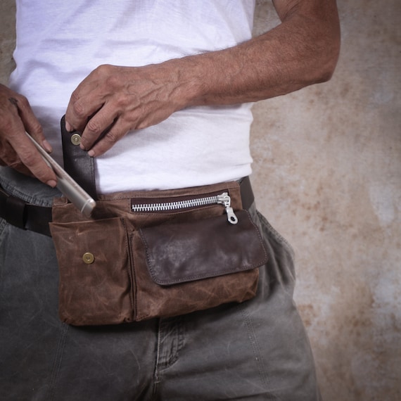 leather hip belt with pouches