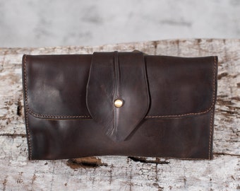 Brown Leather Wallet for Women