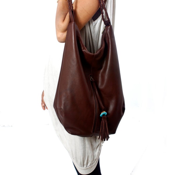 Dark Brown Tote Leather Bag