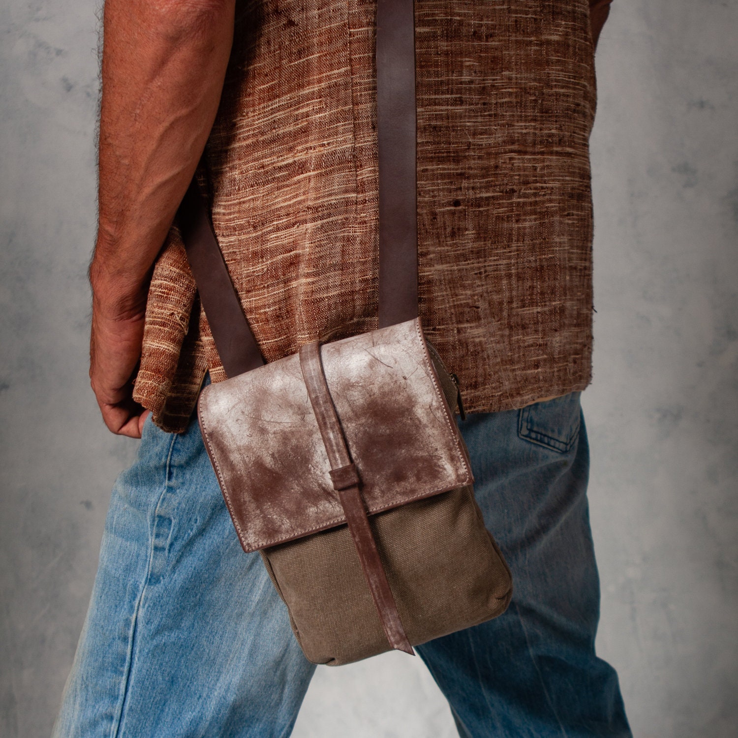 Small  Crossbody Bag Brown Leather