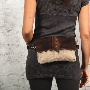 Beige Crossbody Fanny Pack Bag