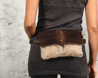 Beige Crossbody Fanny Pack Bag