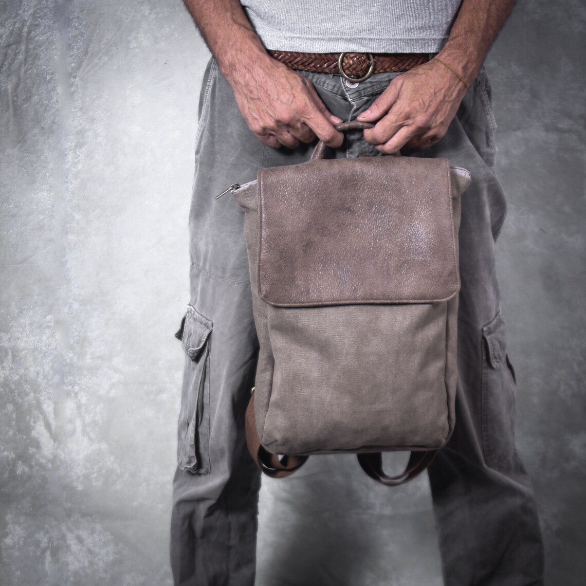 Vegan Leather Laptop Backpack Etsy