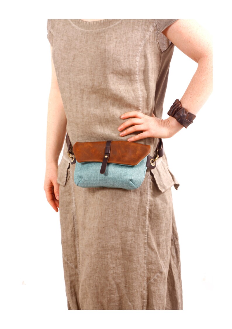 Turquoise Fanny Pack Leather Crossbody Etsy