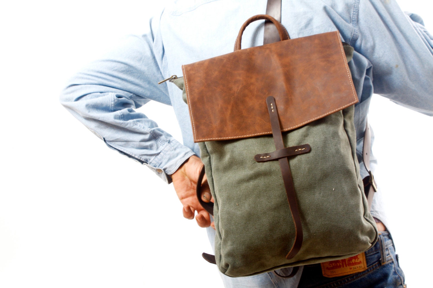 Student 15 Canvas Laptop Backpack Etsy