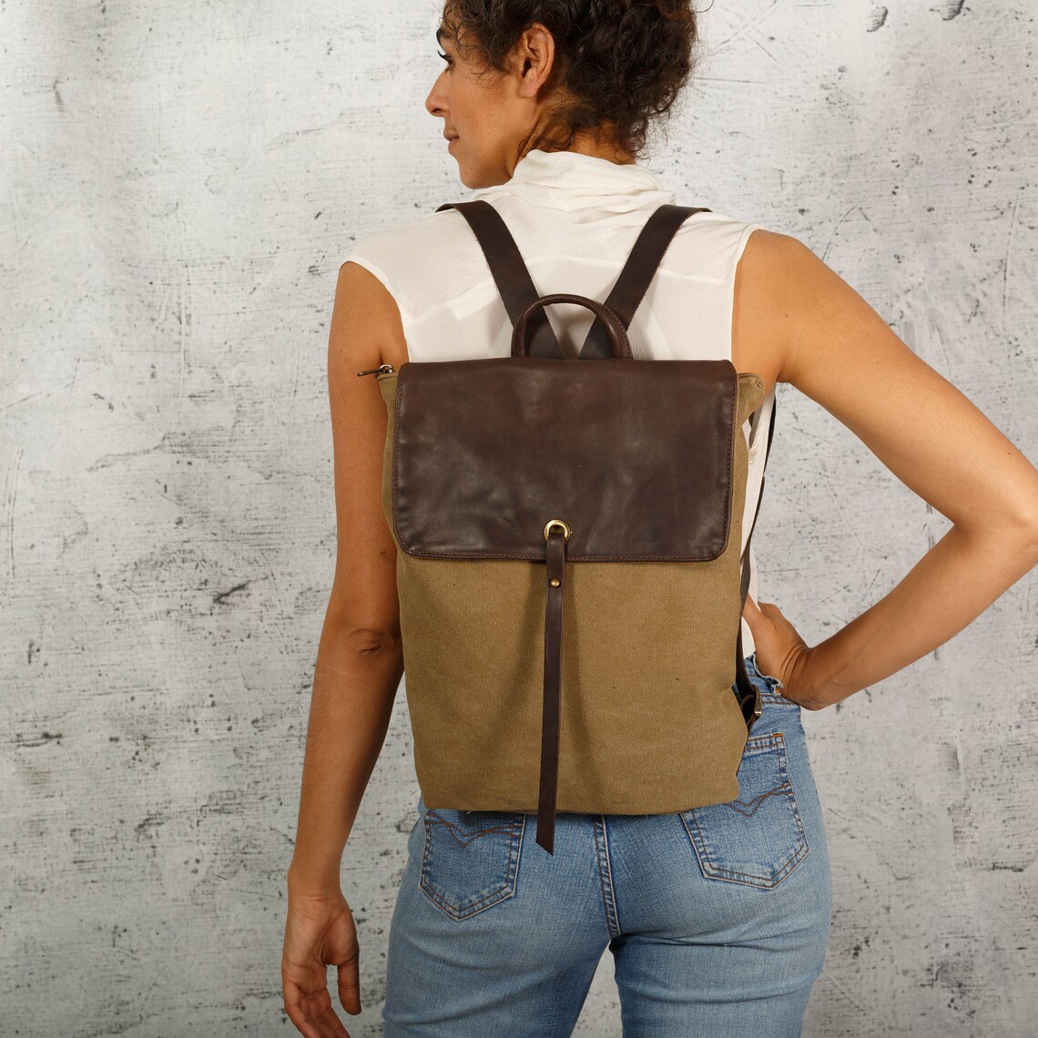 canvas laptop backpack for women