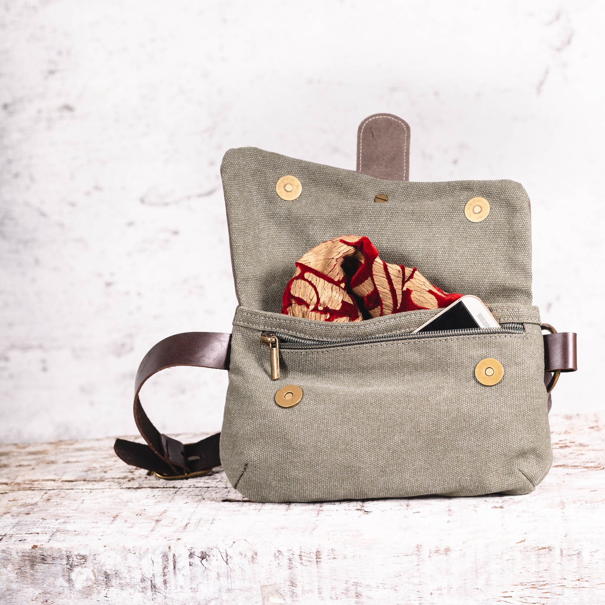 Cross Body Fanny Pack Leather and Canvas Hip Bag Bum Bag Etsy