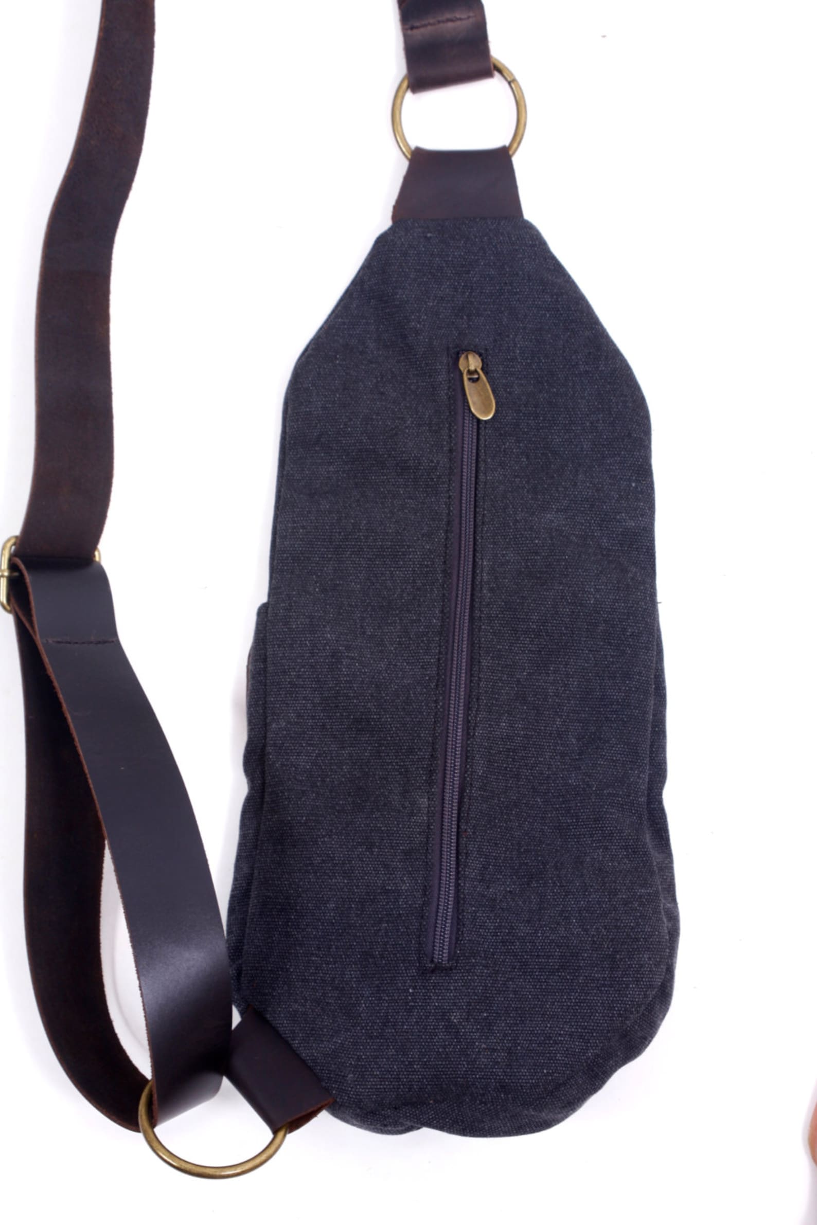 Black Sling Bag Leather Sling Bag Canvas Sling Bag Sling Etsy