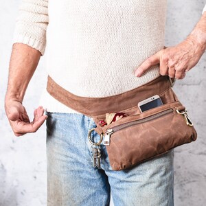Unisex Big Braun Schwarz Vegan Hip Bag Bauchtasche