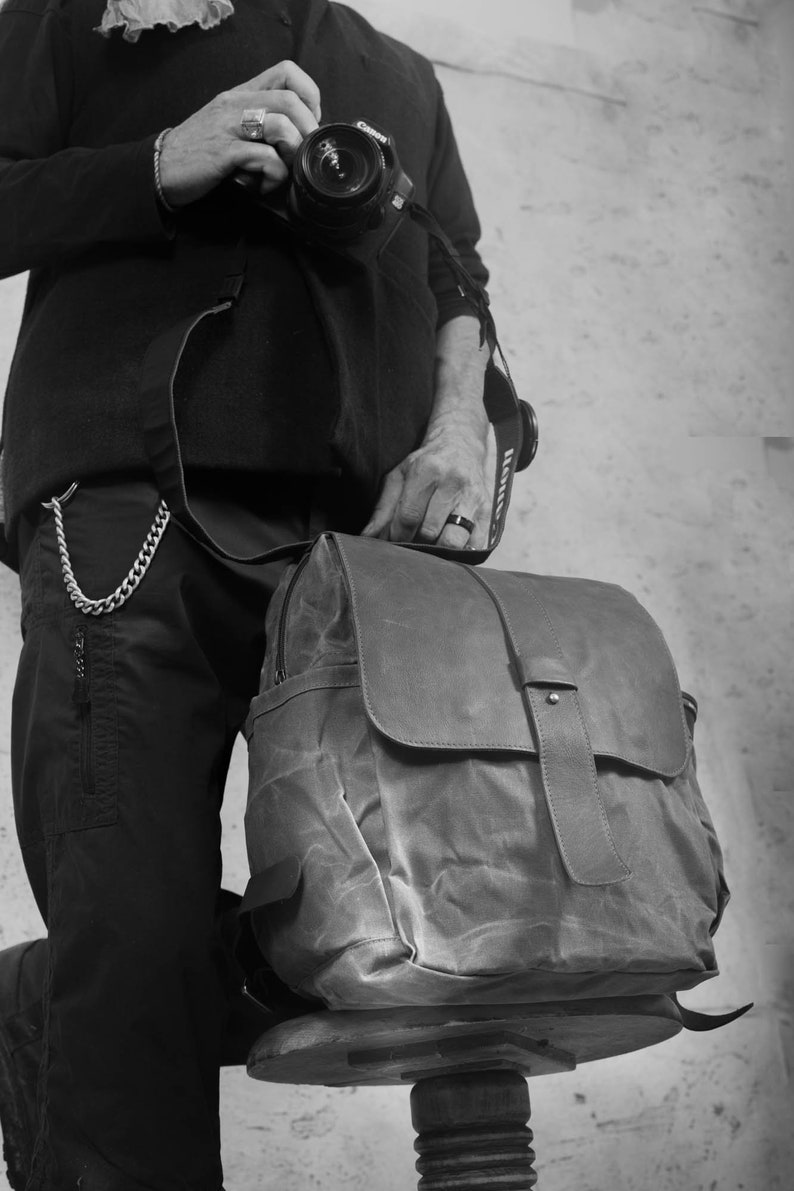 SLR Camera & Laptop Bag Brown Leather Backpack insert Etsy