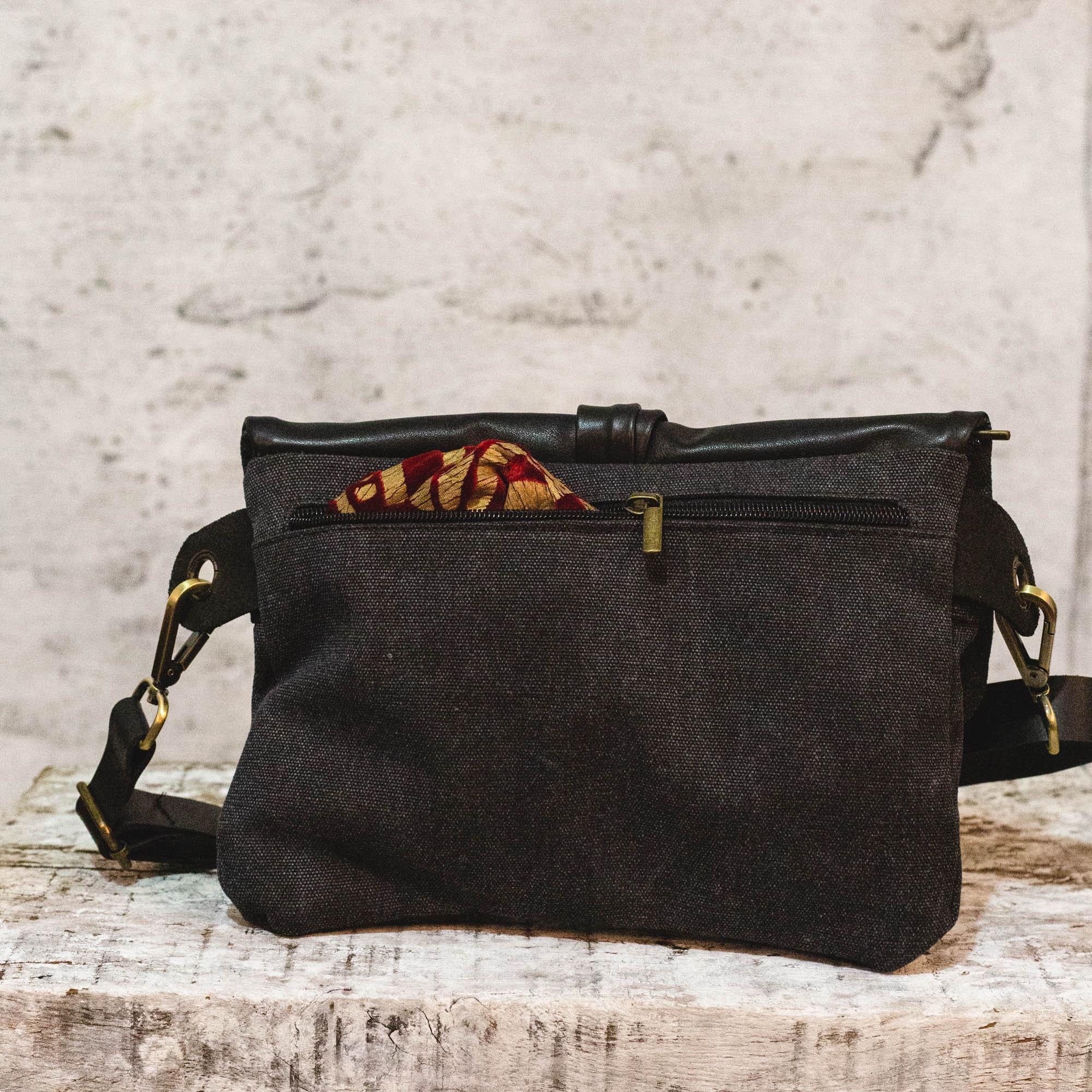 Black Leather Fanny Pack Cross Body Etsy