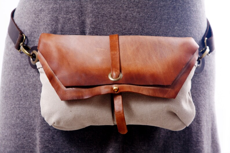 Brown Leather Crossbody Fanny Pack Etsy