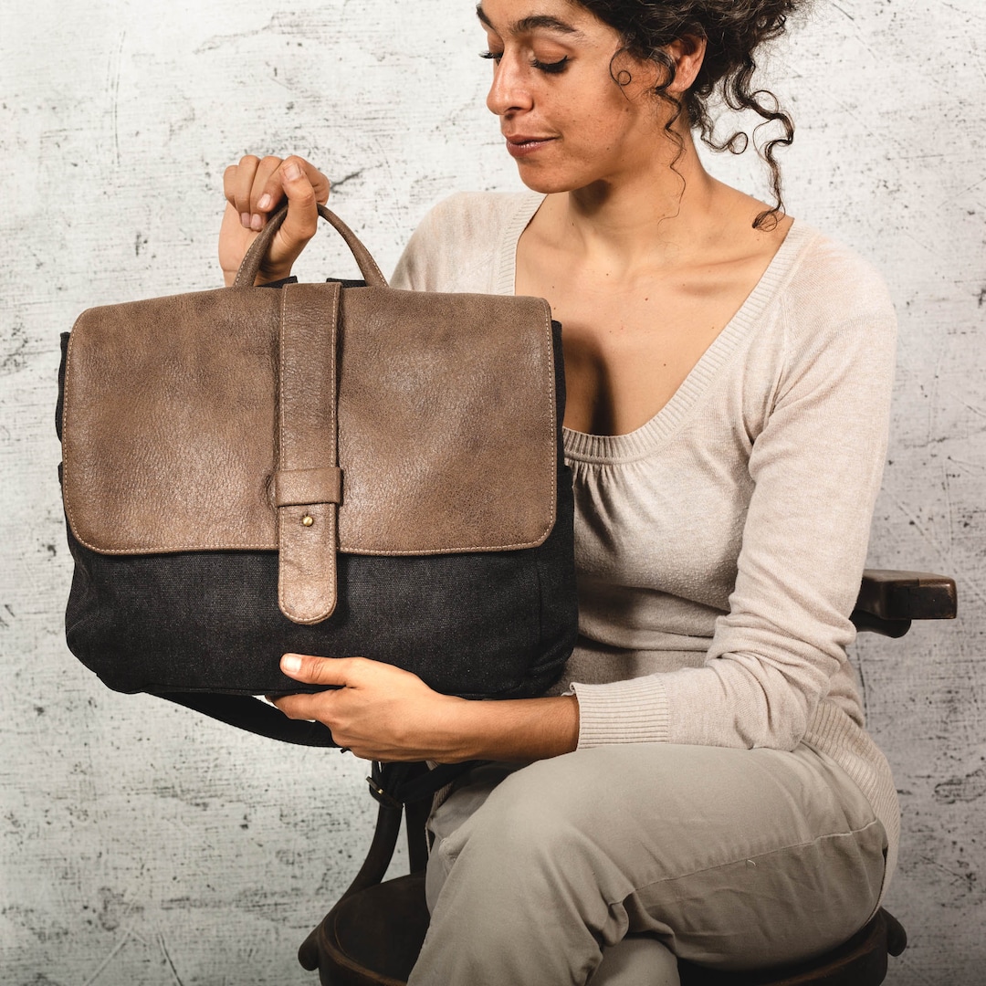 Vegan Laptop Bag Vegan Backpack Etsy