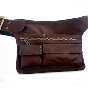 Brown Leather Hip Bag | Etsy