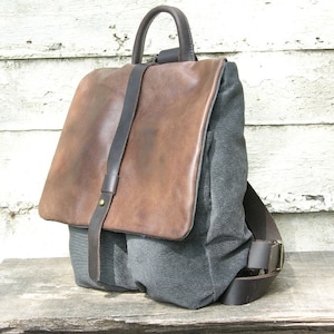Canvas- und Lederrucksack