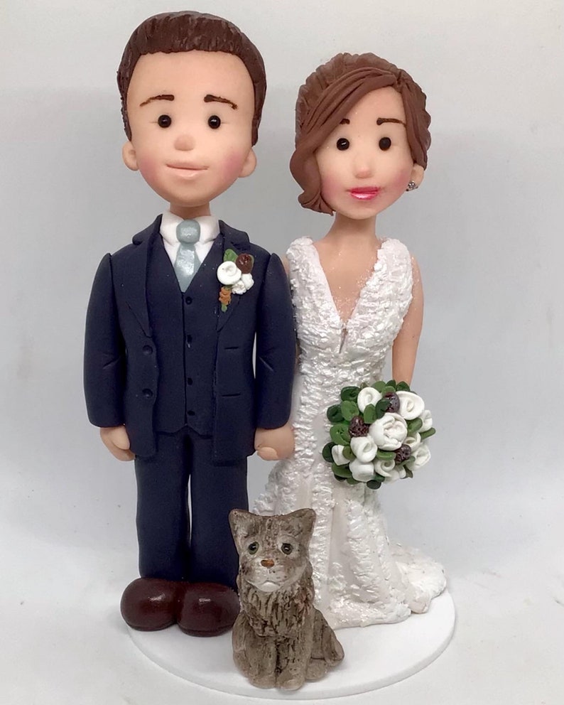 Personalised Wedding Cake Topper, custom wedding cake topper, bride and groom wedding cake topper. image 4