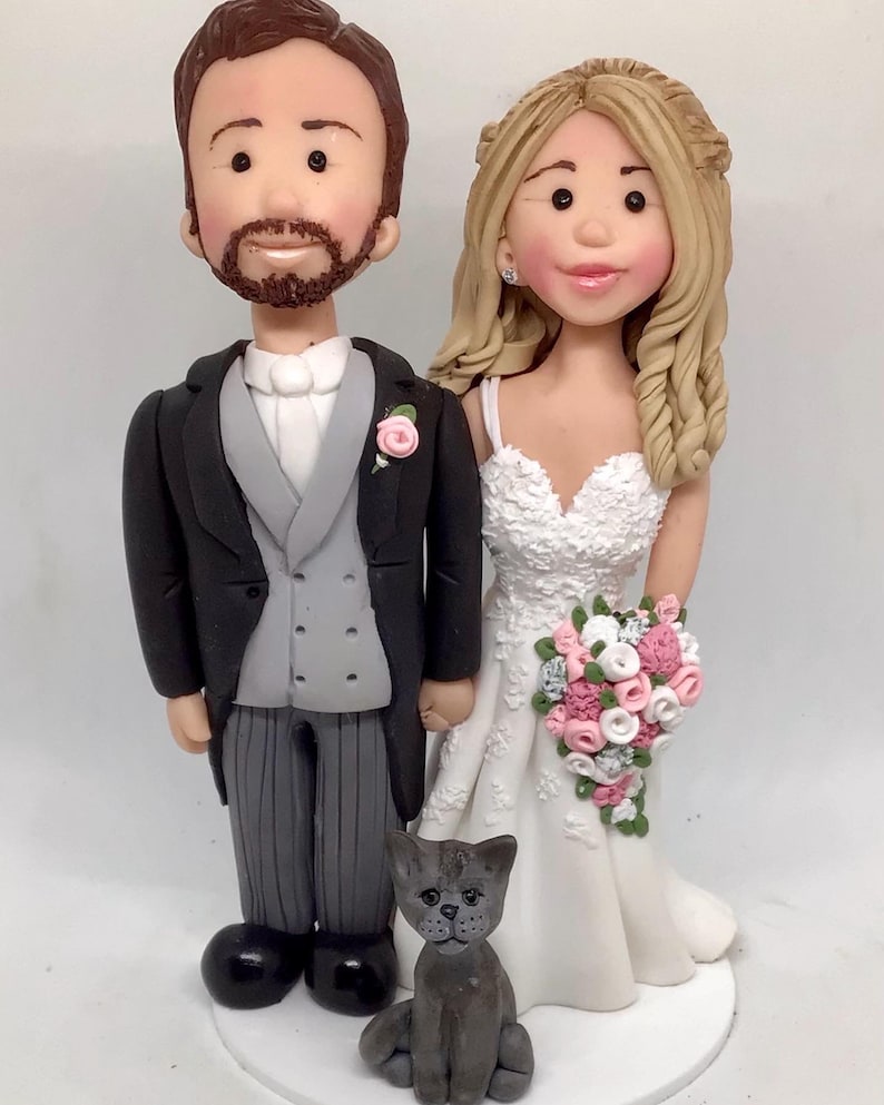 Personalised Wedding Cake Topper, custom wedding cake topper, bride and groom wedding cake topper. image 5