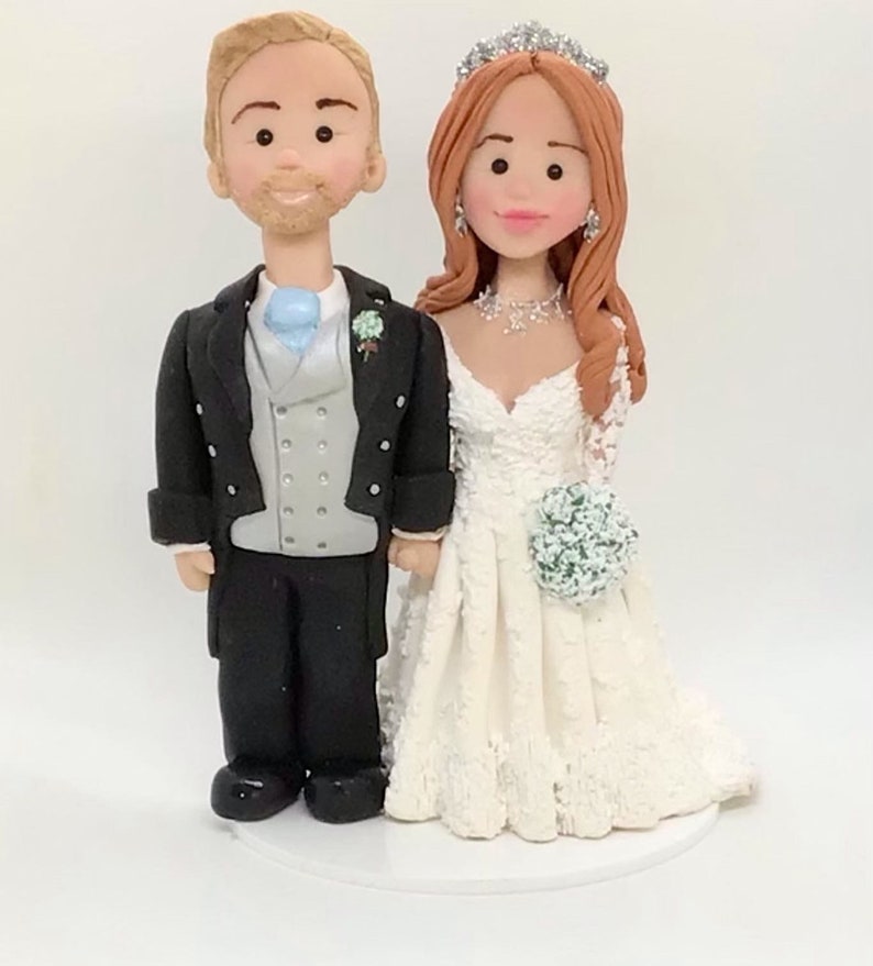 Personalised Wedding Cake Topper, custom wedding cake topper, bride and groom wedding cake topper. image 2