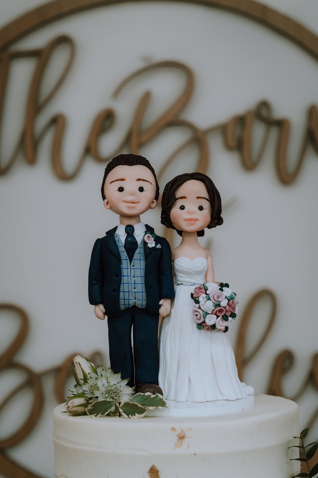 Personalised Handmade Clay Wedding Cake Topper, Customized Bespoke ...
