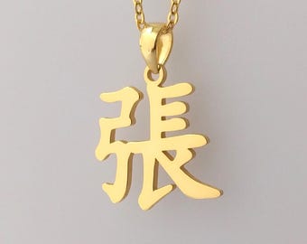 Custom Chinese Family Name Necklace, Chinese Surname Necklace, Personalized Chinese Necklace, Mandarin Necklace, Gift for Her