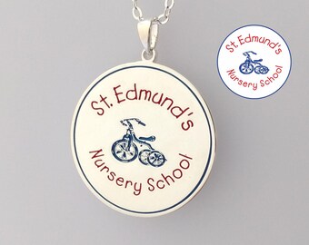 Corporate Gifts With Logo, Business Logo Necklace, Personalized Logo Necklace, Company Artwork Necklace, Custom Enamel Logo Necklace