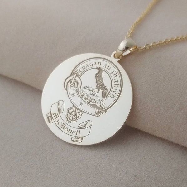 Personalized Coat of Arms Necklace, Family Crest Pendant Necklace, Family Crest Necklace, Engraved Crest Necklace, Family Jewelry