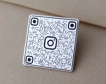 Personalisierte QR-Code-Anstecknadel, benutzerdefinierte Instagram-Anstecknadel, Geschäft-QR-Code-Abzeichen, Firmengrafik-Brosche, Firmengeschenke mit Logo