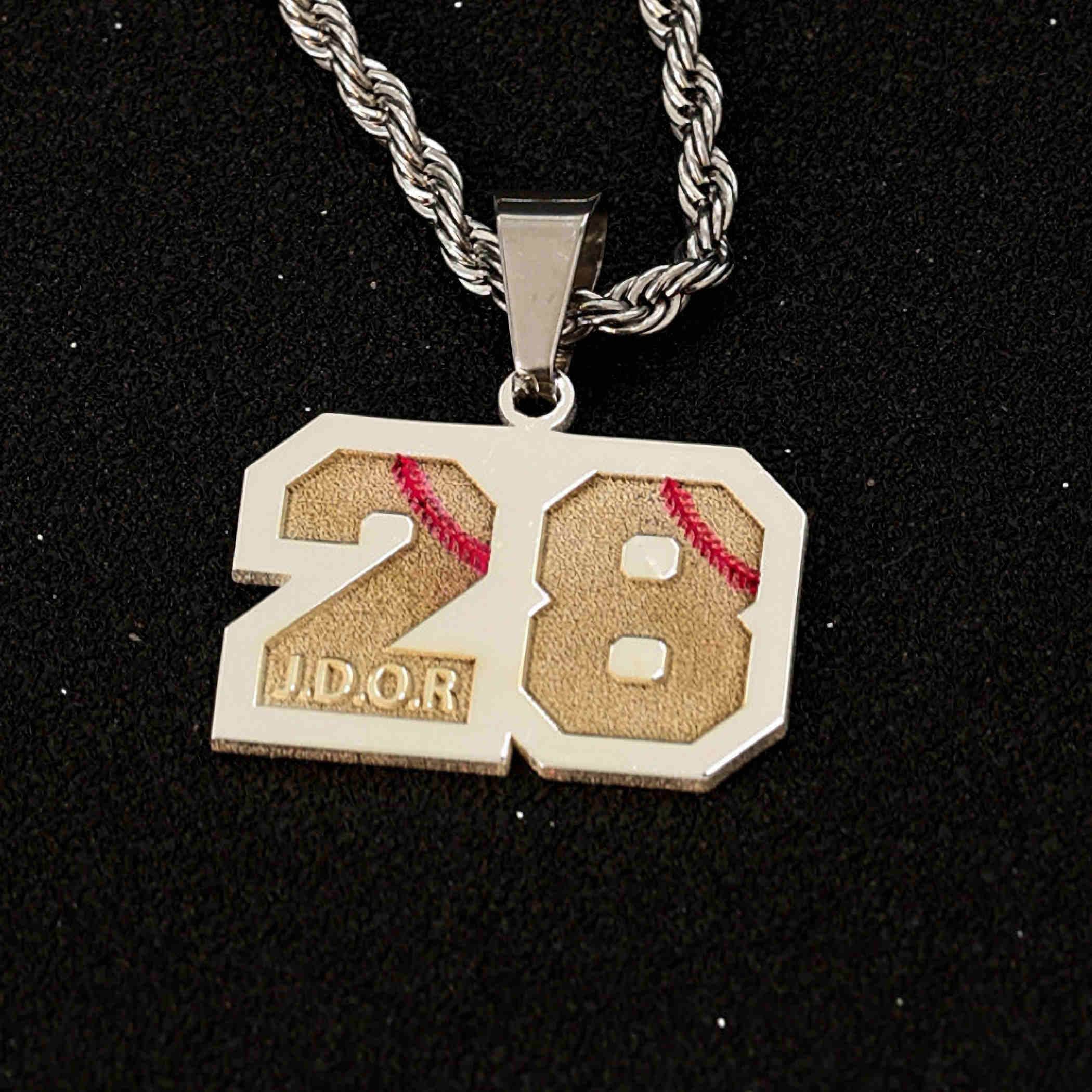 Any Number Necklace With Name Personalized Sports Number Etsy
