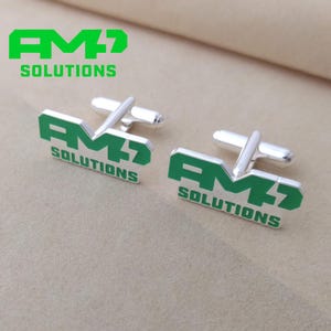 Custom Enamel Logo Cufflinks, Personalized Business Logo Enamel Cufflinks, Company Artwork Cufflinks, Custom Sign Cufflinks, Corporate Gifts