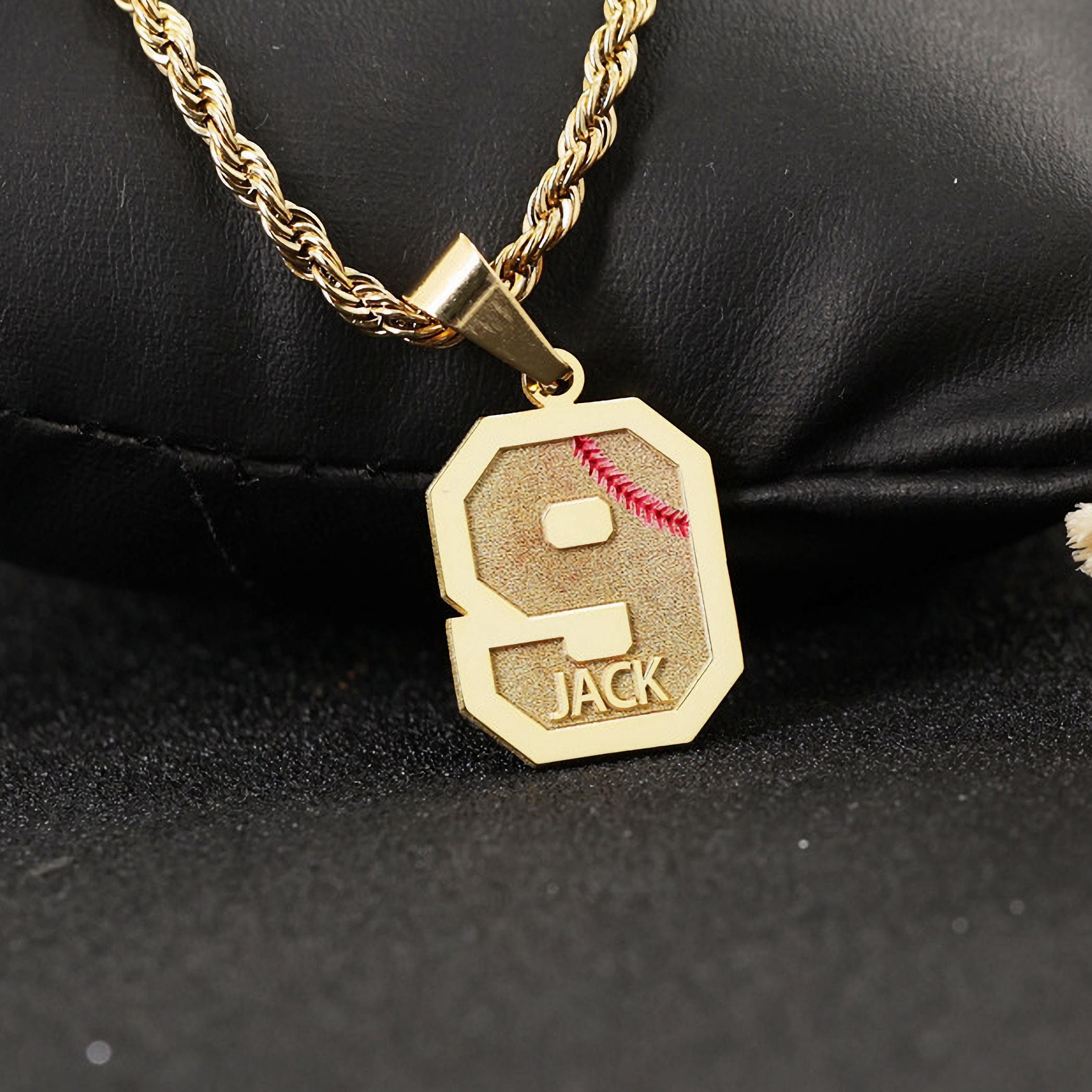 Any Number Necklace With Name Personalized Sports Number Etsy